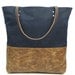 Urban Tote in Navy Waxed Canvas and distressed leather