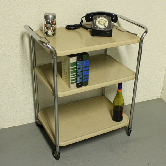 Vintage metal cart serving cart kitchen cart Cosco
