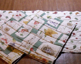Quilted Floral Country Cottage runner & 2 place mats