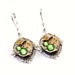 Steampunk Earrings - Lush Vintage Clockwork Lever Back Dangles & Light Peridot Green Swarovski Crystals - Promptly Shipped Steampunk Jewelry