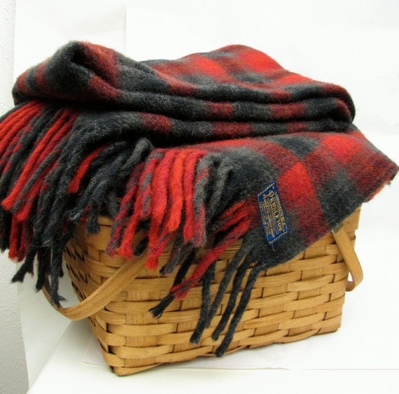 Vintage Pendleton Tartan Plaid Warm Wool Blanket Lake House