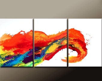 Abstract Canvas Art painting Huge 3pc 72x36 Made to Order Contemporary Original Canvas Wall Art by Destiny Womack - dWo -