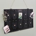 Vintage receipt holder rack - industrial memory board - paper rack metal black with numbers photos christmas cards notes