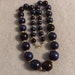 Black n blue necklace with goldtone spacer beads