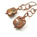 Safari Jasper Earrings Long Earthy Gemstone Dangles Copper Infinity Links