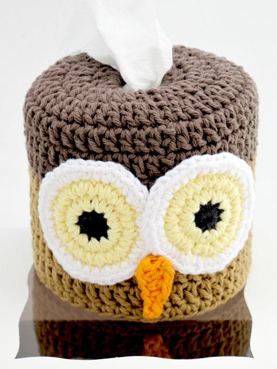 Toilet Paper Roll Cover. Crochet. Owl.