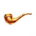 Vintage Pipe Pin, Gold Metal Brooch