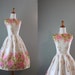 Vintage 60s Dress / 1960s White Floral Party Dress / 60s Sundress