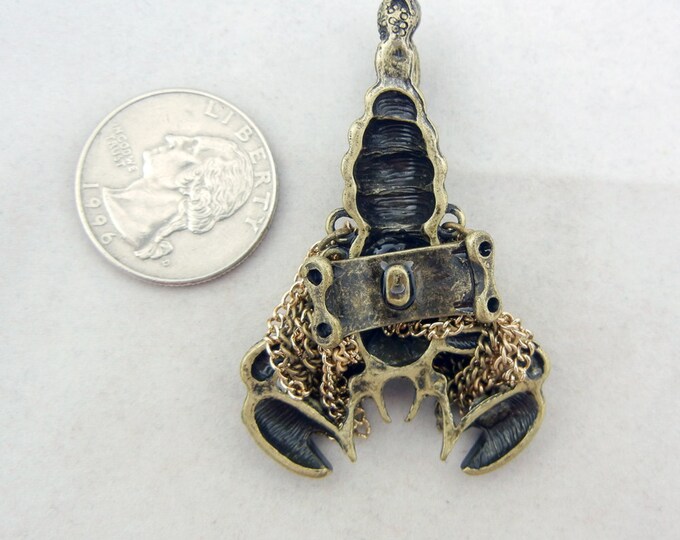 Antique Gold-tone Scorpion Slide Charm-Dimensional