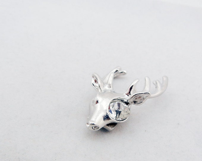 Silver-tone Deer Head Slide Charm