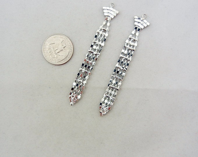 Silver-tone Rhinestone Tie Charms