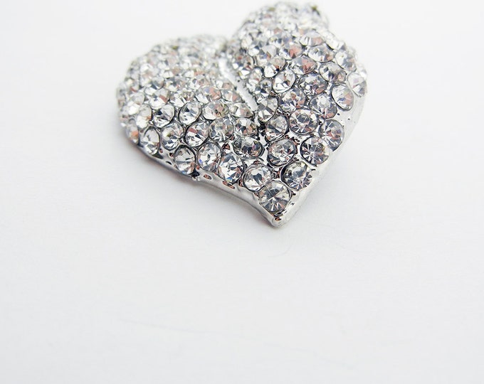 Rhinestone Encrusted Silver-tone Lips Pendant