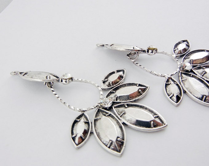 Pair of Antique Silver-tone Faceted Drop Charms