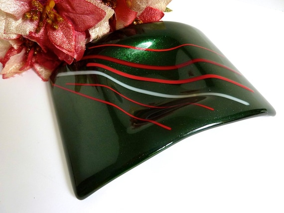 Glass Candle Bridge in Shimmering Adventurine Green by bprdesigns