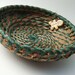 Gingerbread Boy Bowl Handmade Pine Needle Basket Green