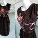 Vintage 70s Dress size 32 Chest Brown Speckled Floral Wiggle Rayon 80s