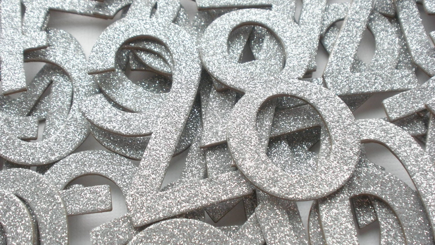 Table Numbers 112 GLiTTER CHiPBOARD 2 1/4" inch Simple Font