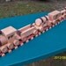 6 CAR Train Set Oak Walnut Mahogany Heirloom Quality Beautifully finished with natural Beeswax With Display Track 15% off use code