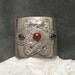 Wide Vintage Sterling Cuff Bracelet Amethyst Carnelian Tulla Booth B4734