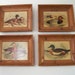 vintage set of 4 wall hang art ducks frame art wild ducks animal art