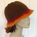 Womens Hand Knit Felted Warm Brown Wool Cloche Hat