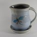 Dragonfly Pottery Pitcher with Tray - Pastel Blue - Syrup Pitcher - Gravy Pitcher - Coffee Creamer - Cottage and Country Style