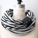 Chunky Black and white stripes circular infinity scarf