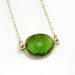 Peridot Green Quartz Necklace 14K Gold Filled Solitaire Gemstone Handmade Minimalistic Fashion August Birthstone