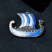 Ivar Holth - Norway Sterling Viking Ship Sailboat - 60s Pin Brooch