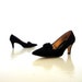 Vintage 60s Heels / Black 1960s Pumps / Satin Rosettes / Size 6 / Wedding Shoes