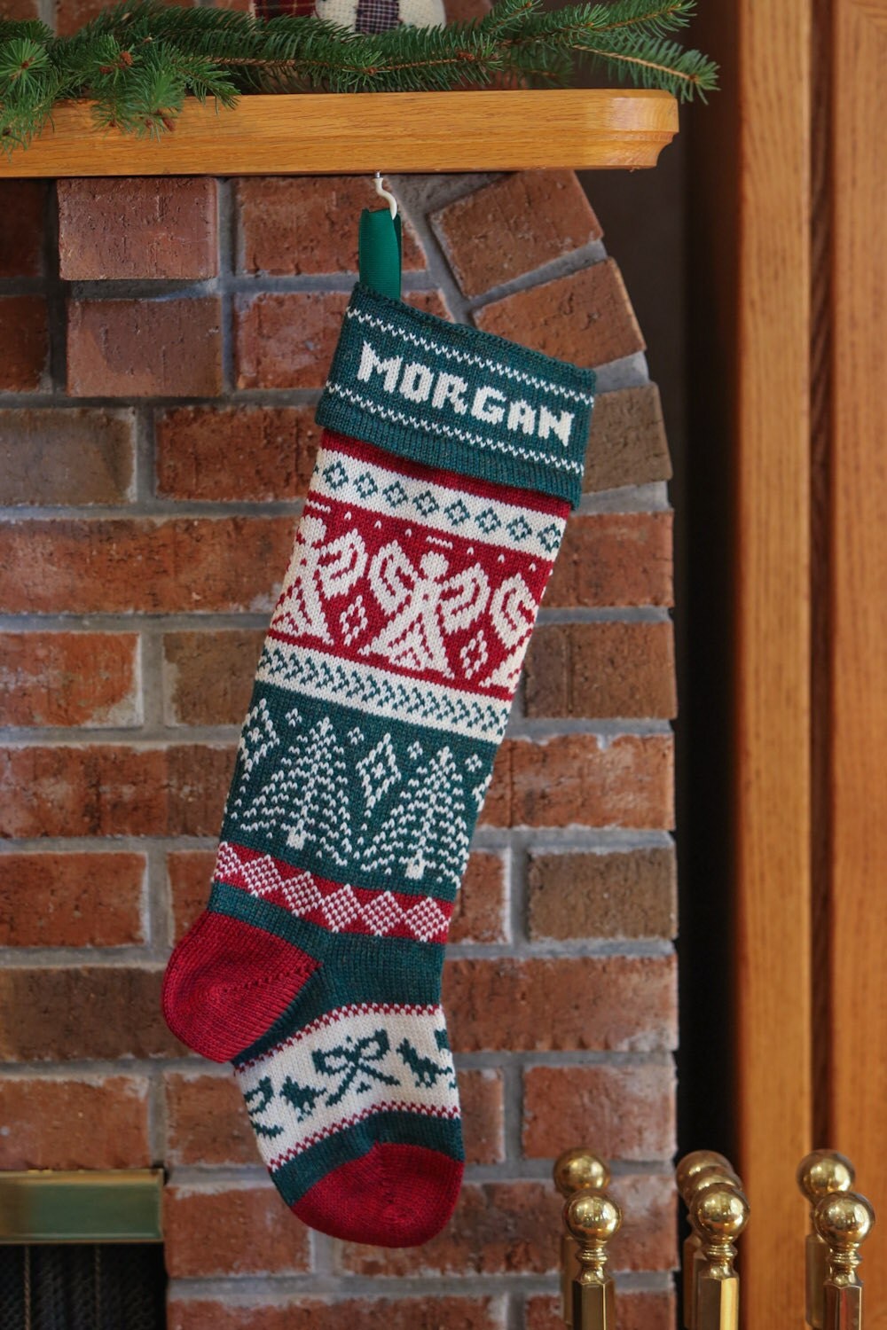 Personalized Handmade Christmas Stocking, Angel