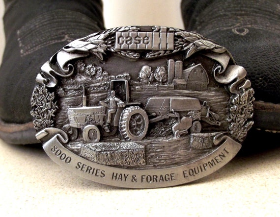 Case tractor belt buckle 8000 Series hay by honeyblossomstudio