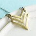 Chevron Necklace - Brass Necklace - Fall Fashion Geometric Military Inspired