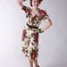 Vintage Late 1930s Rayon Jersey Dress with Bright Floral Print