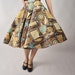 Vintage 1950s Skirt - The Novelty Print Nautical Theme Quilted Circle Skirt