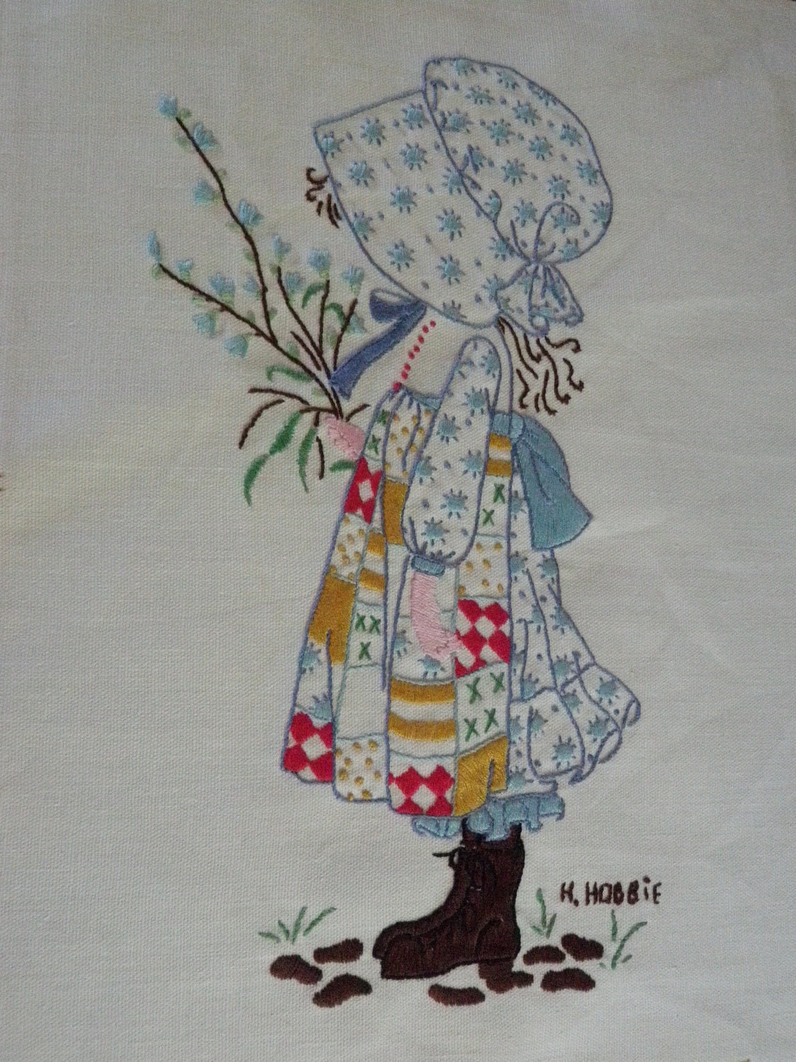 Holly Hobbie Vintage Embroidery Wall Hanging
