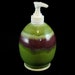 Pottery Dispenser with Pump for Lotion or Soap in Green and Red