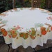 Fun Round Tablecloth in Sixties or Seventies Earthy Kitchen Design