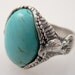 RESERVED for dancingbear23 - Vintage Size 10 1/2 Sterling Eagle Butressed Turquoise RIng