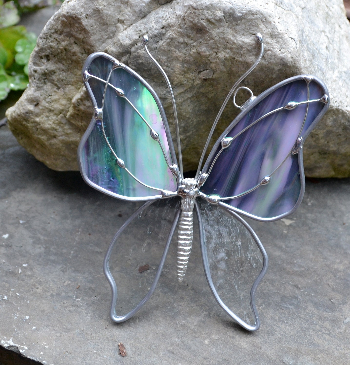 Stormy Weather Butterfly Stained Glass Suncatcher