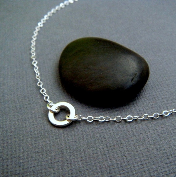 delicate necklace. tiny circle necklace. eternity circle.