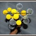 10 Dried Globe thistle Long Stems-Purple blue flowers-10 Dried Craspedia Billy balls Yellow