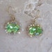 SALE Swarovski Crystal Earrings, Oval Peridot Crystals on 14K Gold Filled Ear Wire, was 48 now 25 Dollars