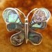 Reserved for Lee Ring - Size 5 1/2 - Sterling Silver - Abalone Shell - Large Butterfly - Rainbow Color - Animal Jewelry - Collectible