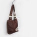 SALE - dark brown small leather tote - brown leather bag - small leather handbag - ready to ship