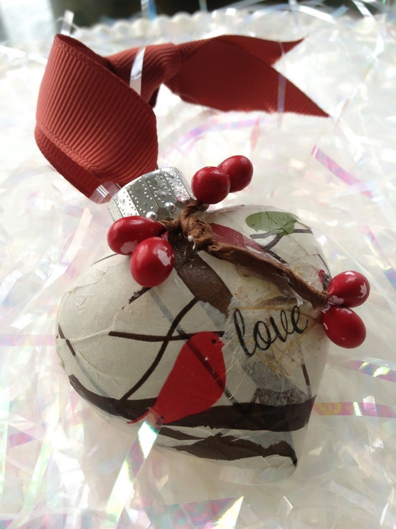 Items similar to HOLIDAY Ornament decoupage... 2 FOR SALE... on Etsy