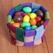 Woven Felt Basket - Green, Blue, Purple, Gray, and Beige