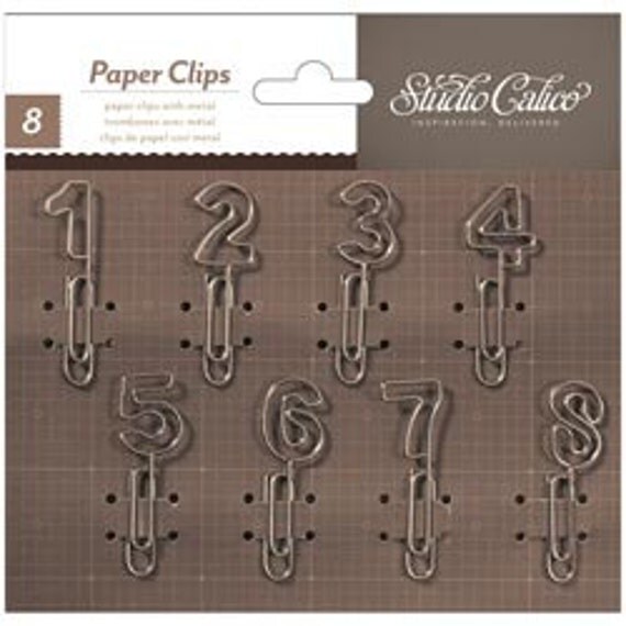 Metal Paper Clips Numbers Studio Calico by TheBestPapercrafting