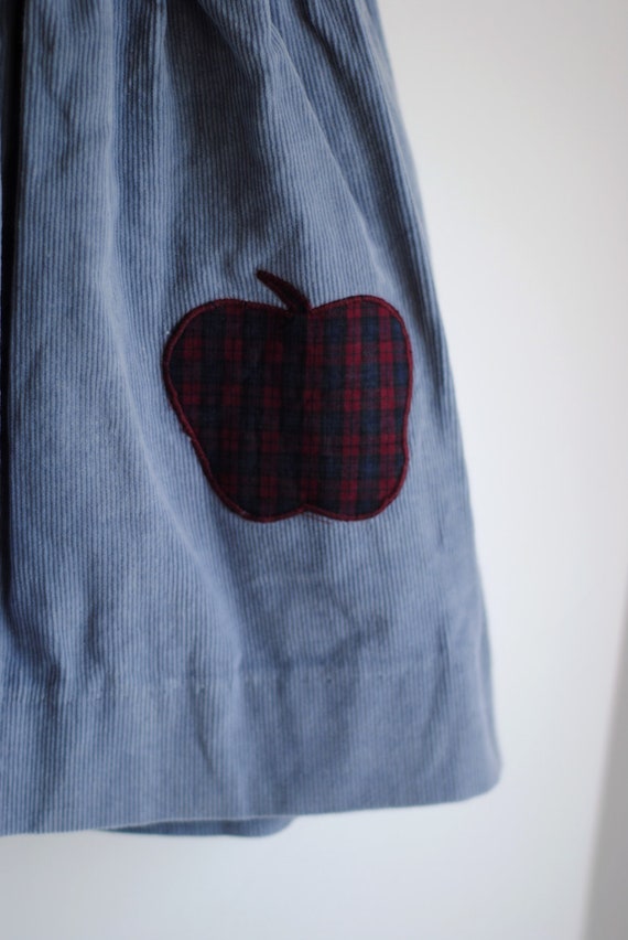 Vintage Little Girl Jumper Gray Corduroy APPLE 4T