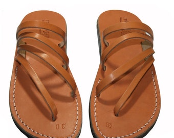 Caramel Star Leather Sandals For Men & Women Handmade Unisex